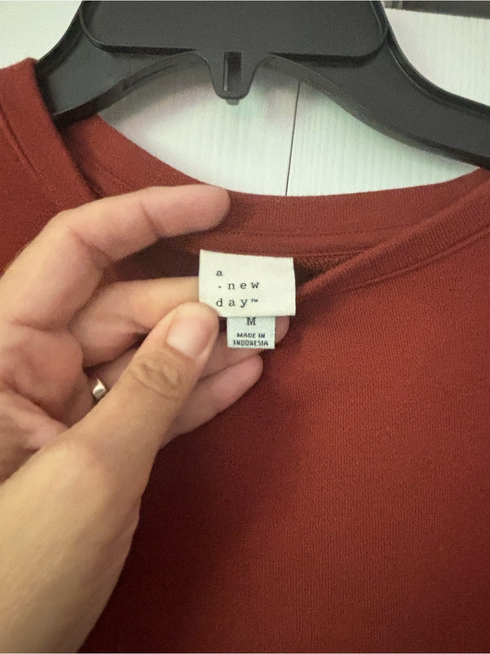 a new day (Target) Rust Ruffle-Trim Long Sleeve Sweatshirt - Picture 3 of 7